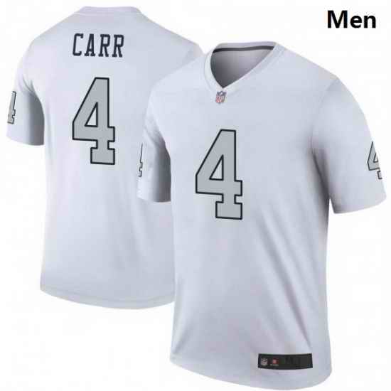 Men Las Vegas Raiders 4 Derek Carr White Legend Limited Jersey